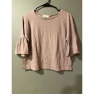 No Comment Short Sleeve Shirt Tiered Top Size Medium